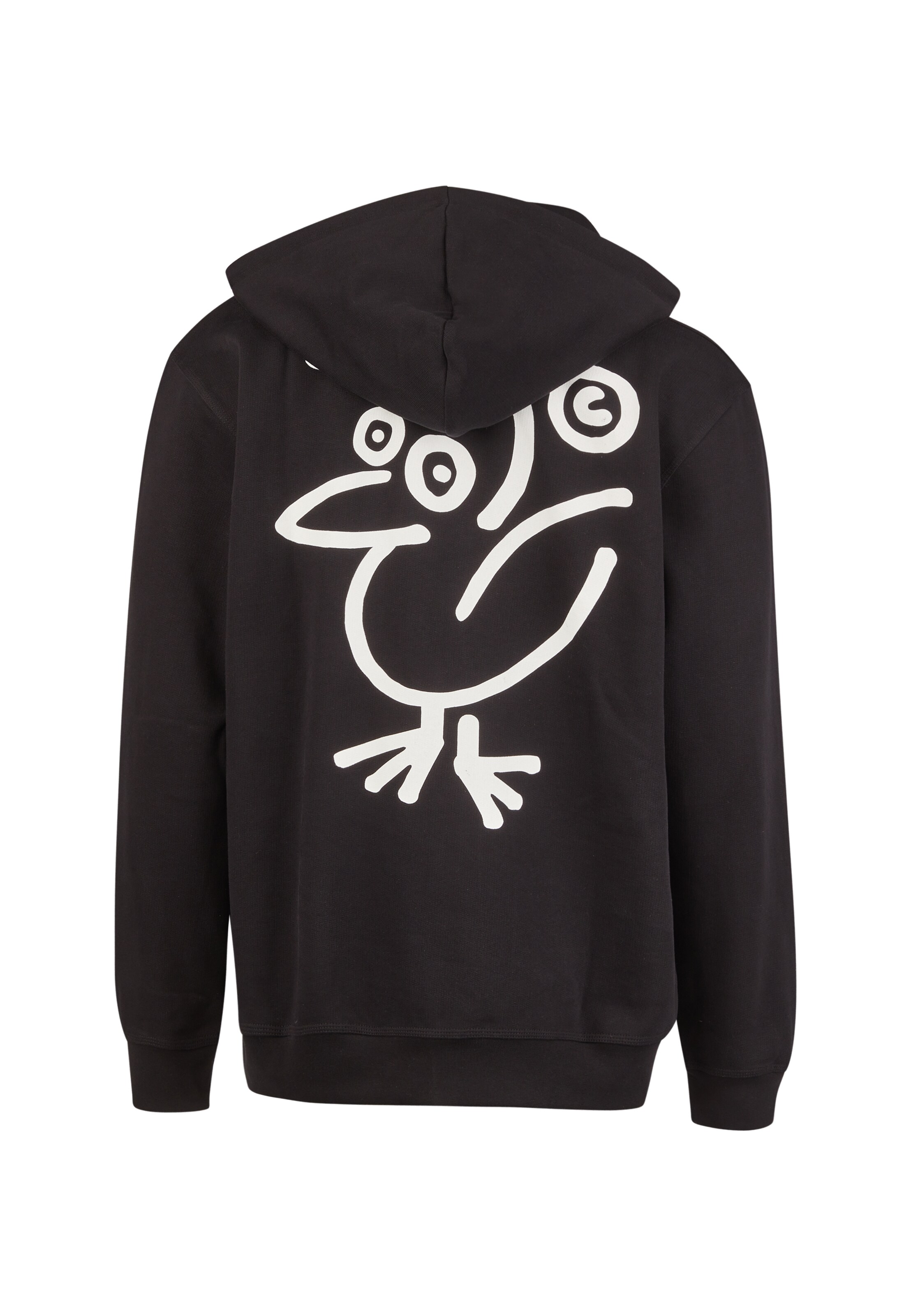 Cleptomanicx Sweat jacket 'Sketchu Gull Zip' in Black