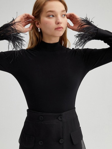 Body 'Feather Detailed Body' Touché Privé en noir