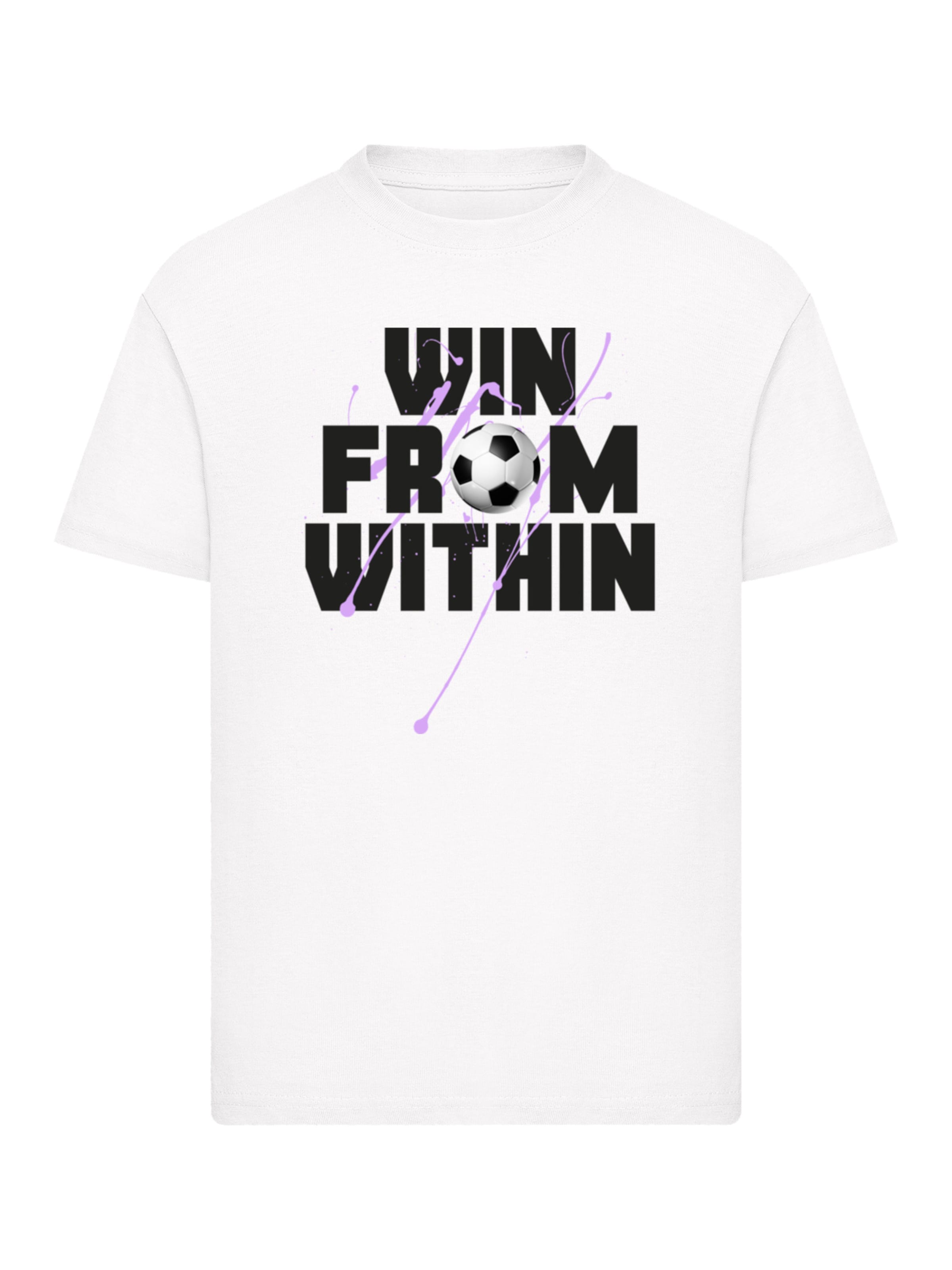 F4NT4STIC T-Shirt 'Win From Within Soccer Splash Lilac' in Weiß: Vorderseite