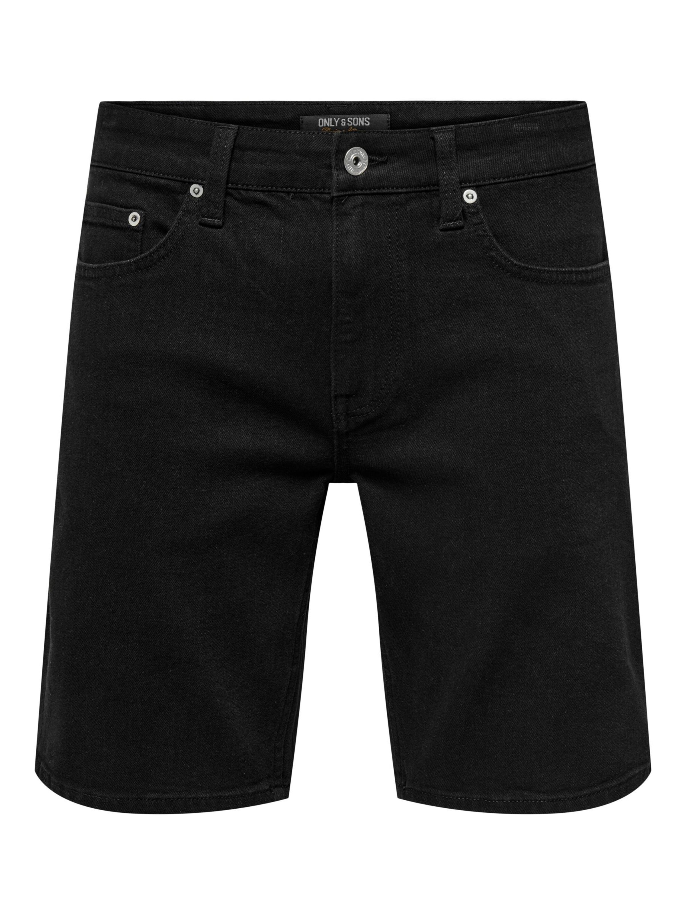 Only & Sons Shorts 'ONSWeft' in Schwarz: Vorderseite
