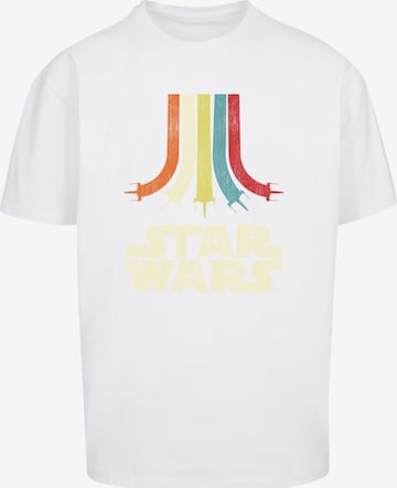T-Shirt 'Star Wars Retro Rainbow' F4NT4STIC en blanc : devant