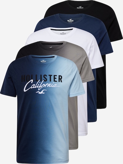 HOLLISTER T-Shirt en bleu / marron / noir / blanc, Vue avec produit