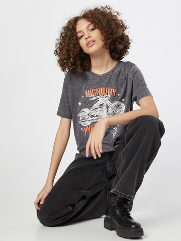 River Island T-Shirt  'HIGHWAY MOTOR' in Grau