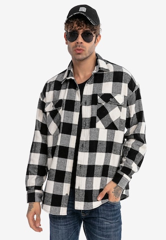 Redbridge Regular fit Button Up Shirt 'Sale' in Black: front