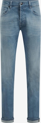 WE Fashion Slimfit Jeans in Blauw: voorkant