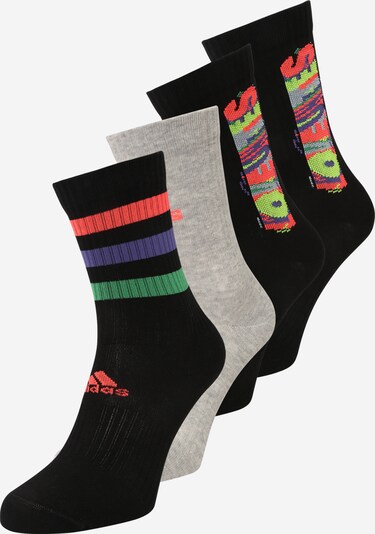 ADIDAS PERFORMANCE Sportske čarape u siva melange / svijetlozelena / svijetlocrvena / crna, Pregled proizvoda