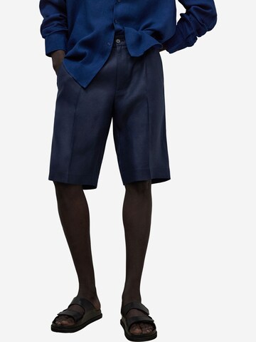 Adolfo Dominguez Regular Pleat-front trousers in Blue: front