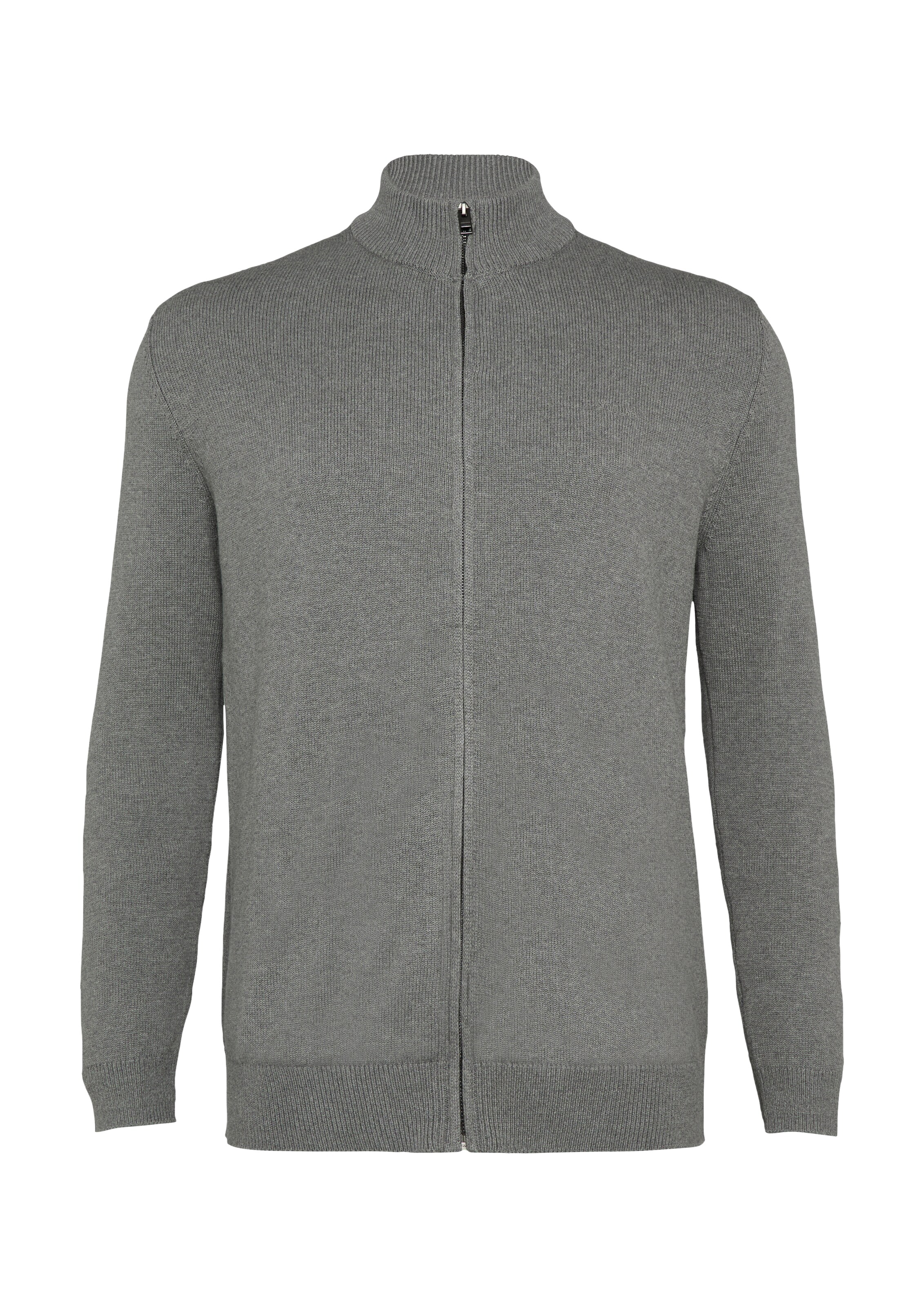s.Oliver Men Big Sizes Strickjacke in Grau: Vorderseite
