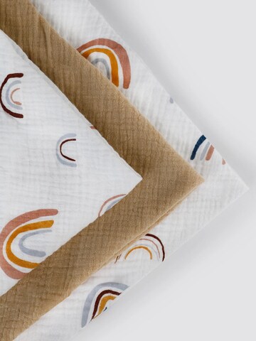 MYLILY Baby Blanket 'Spucktuch Set Regenbogen' in White