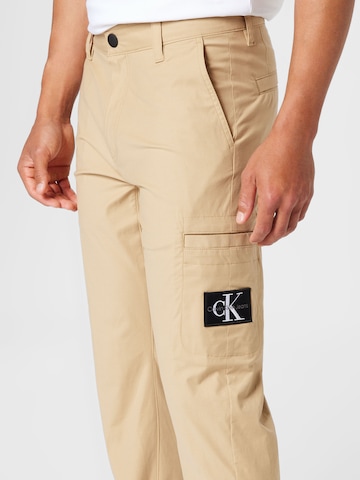 Calvin Klein Jeans regular Lærredsbukser i beige