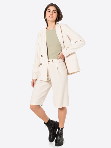 VILA Loose fit Pleat-Front Pants 'ANINA' in Beige