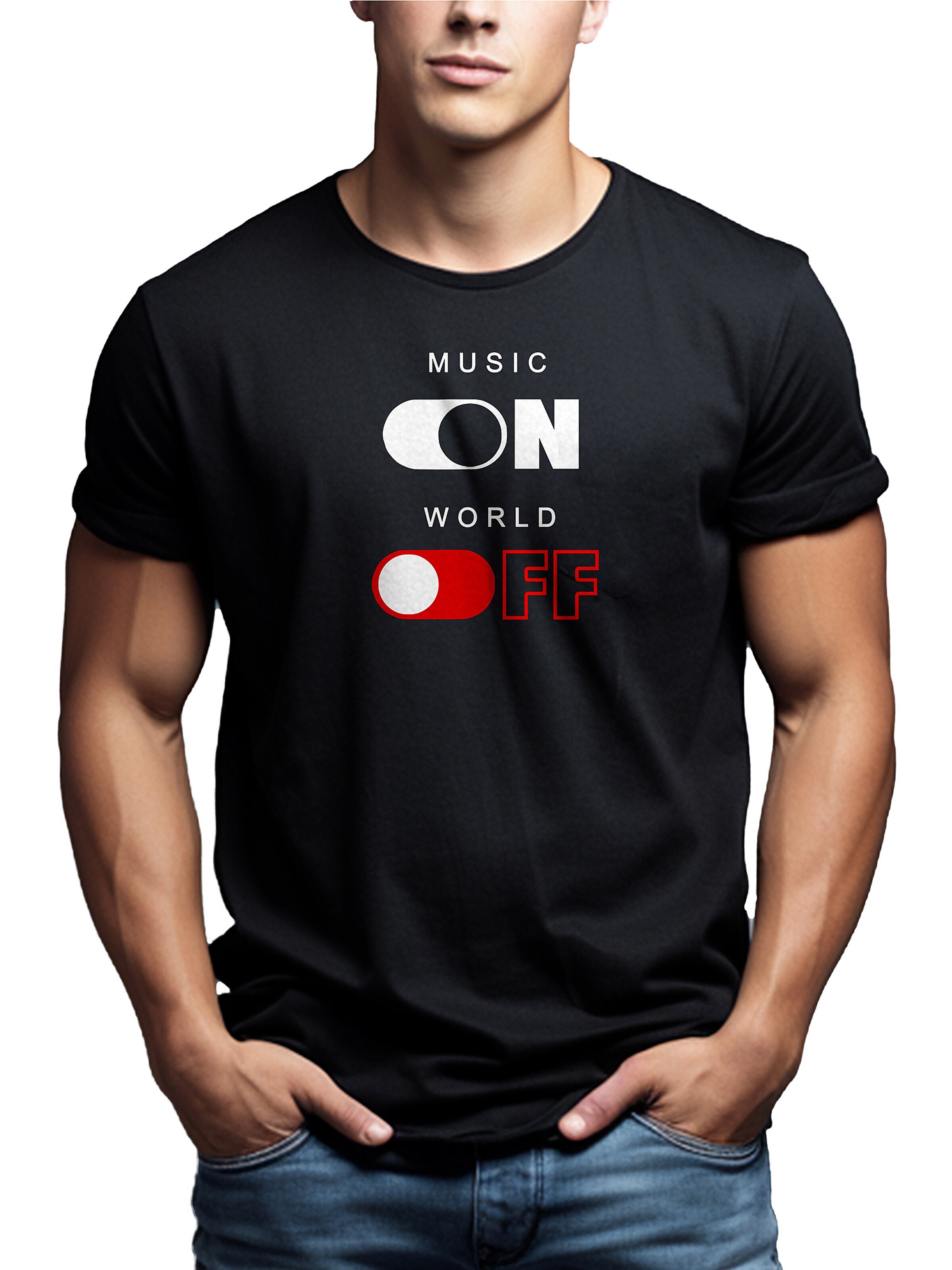 MAKAYA Shirt 'World Off' in Black