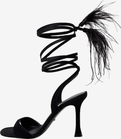 VIOLETA by Mango Sandalen met riem 'Plumas' in de kleur Zwart, Productweergave