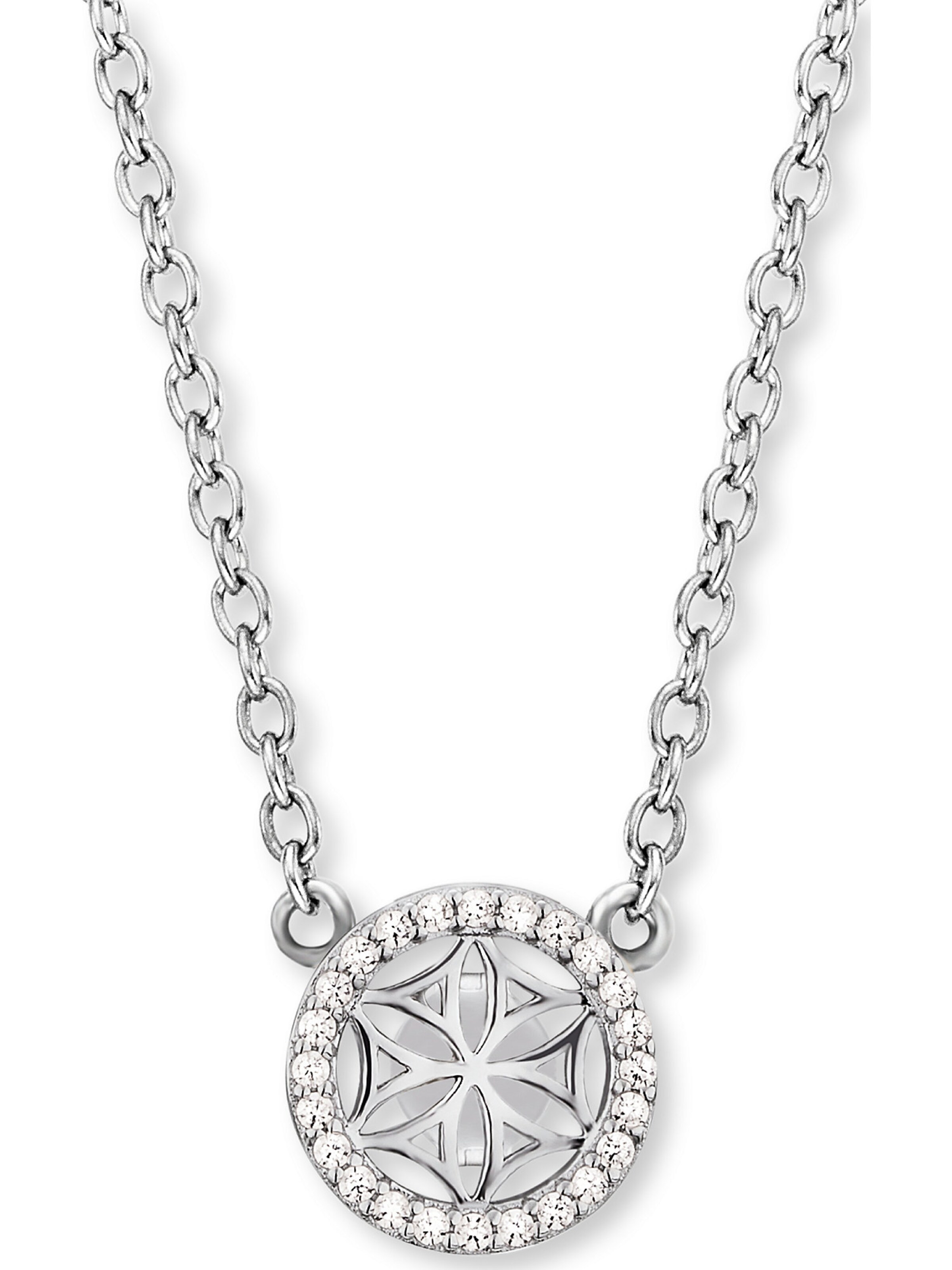 Engelsrufer Kette 'Flower of Life' in Silber: Vorderseite