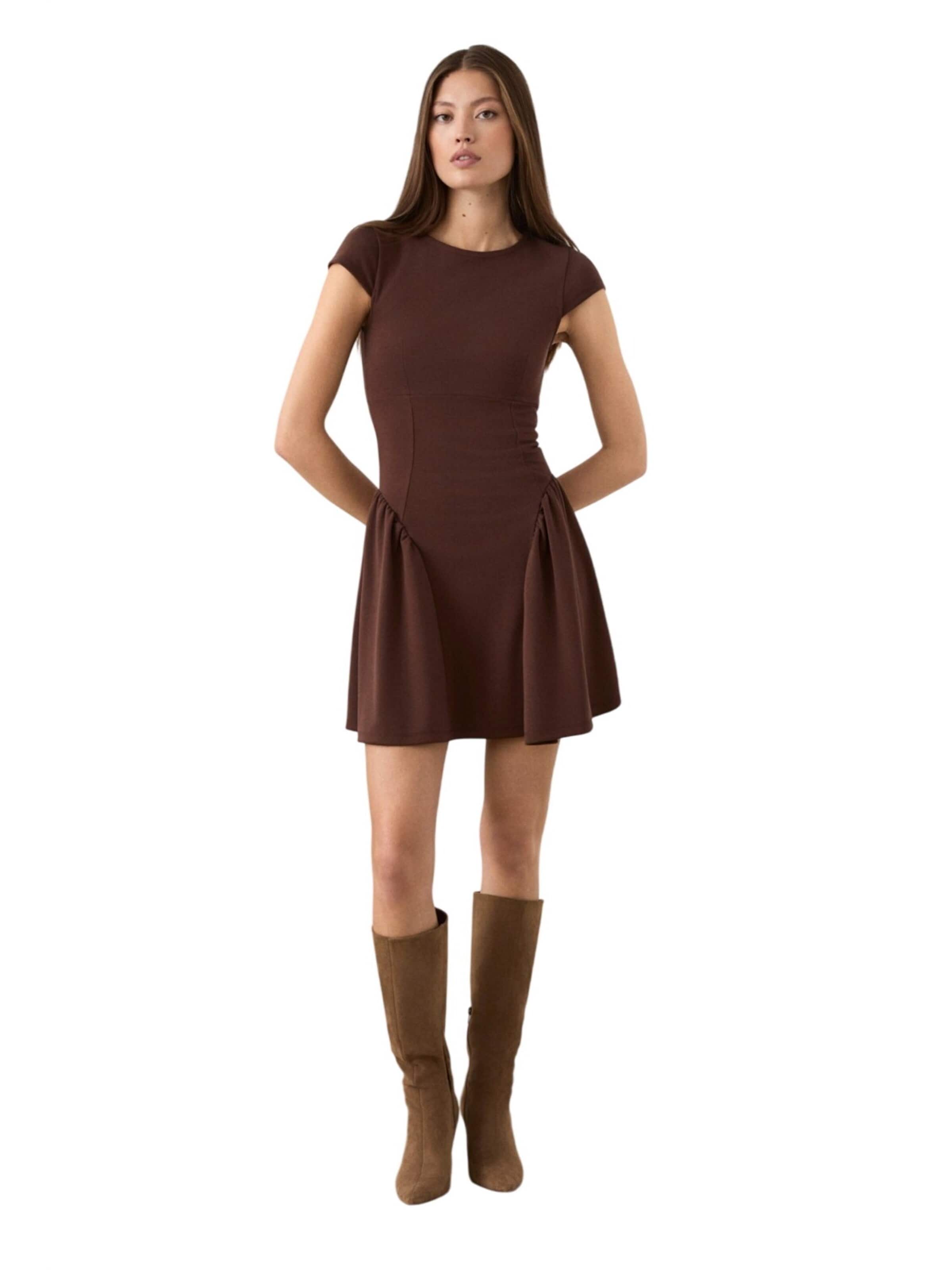 Grimelange Dress in Brown: front