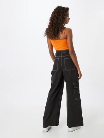 WEEKDAY Wide Leg Cargojeans 'Sienna' i sort