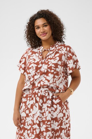 KAFFE CURVE Bluse 'KCEvia' in Braun