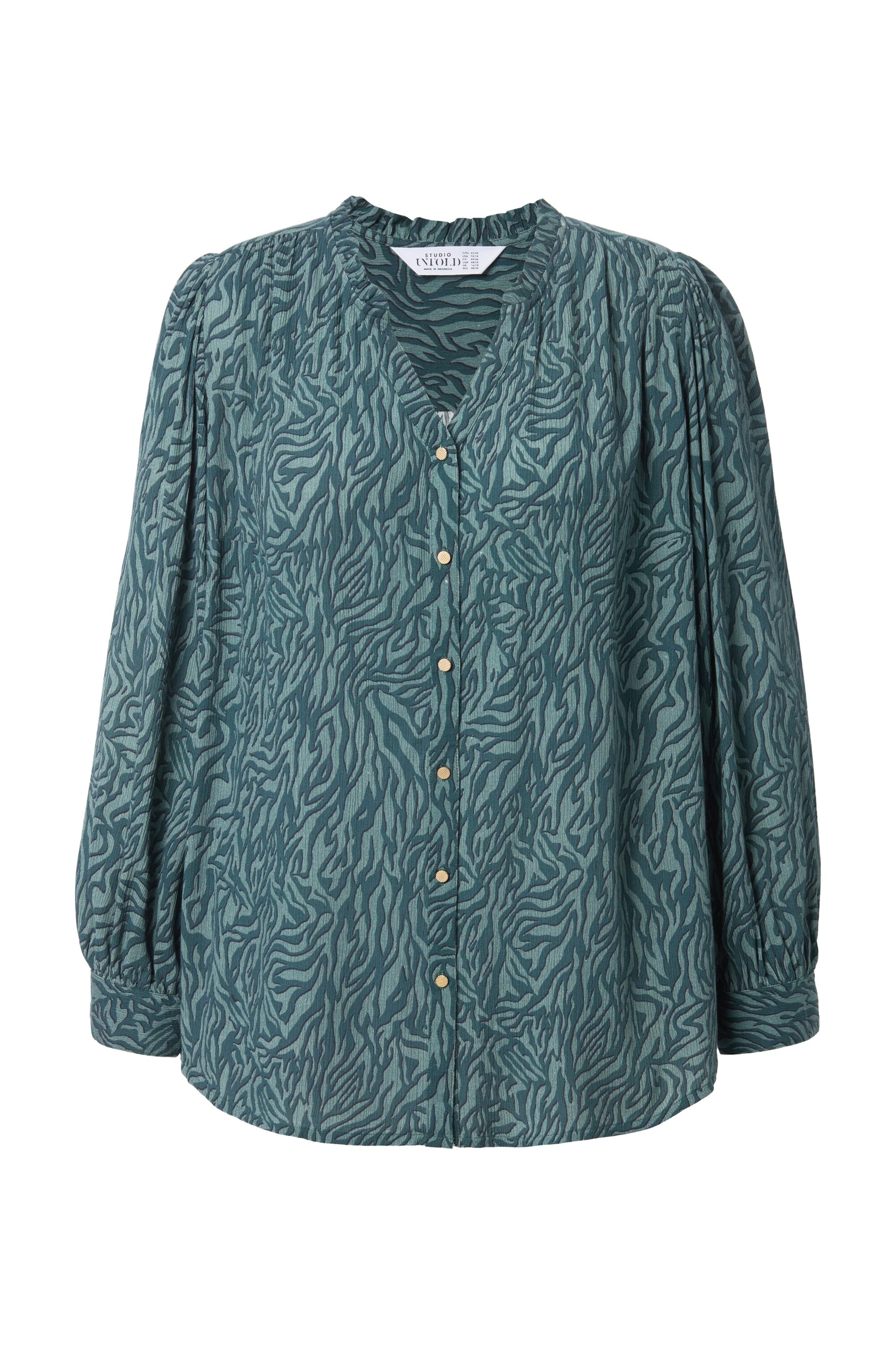 Studio Untold Blouse in Groen: voorkant