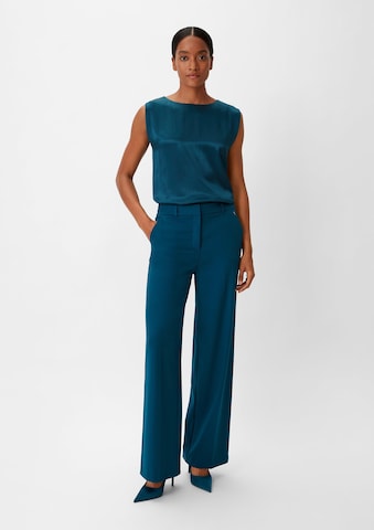 Wide Leg Pantalon à plis COMMA en bleu : devant