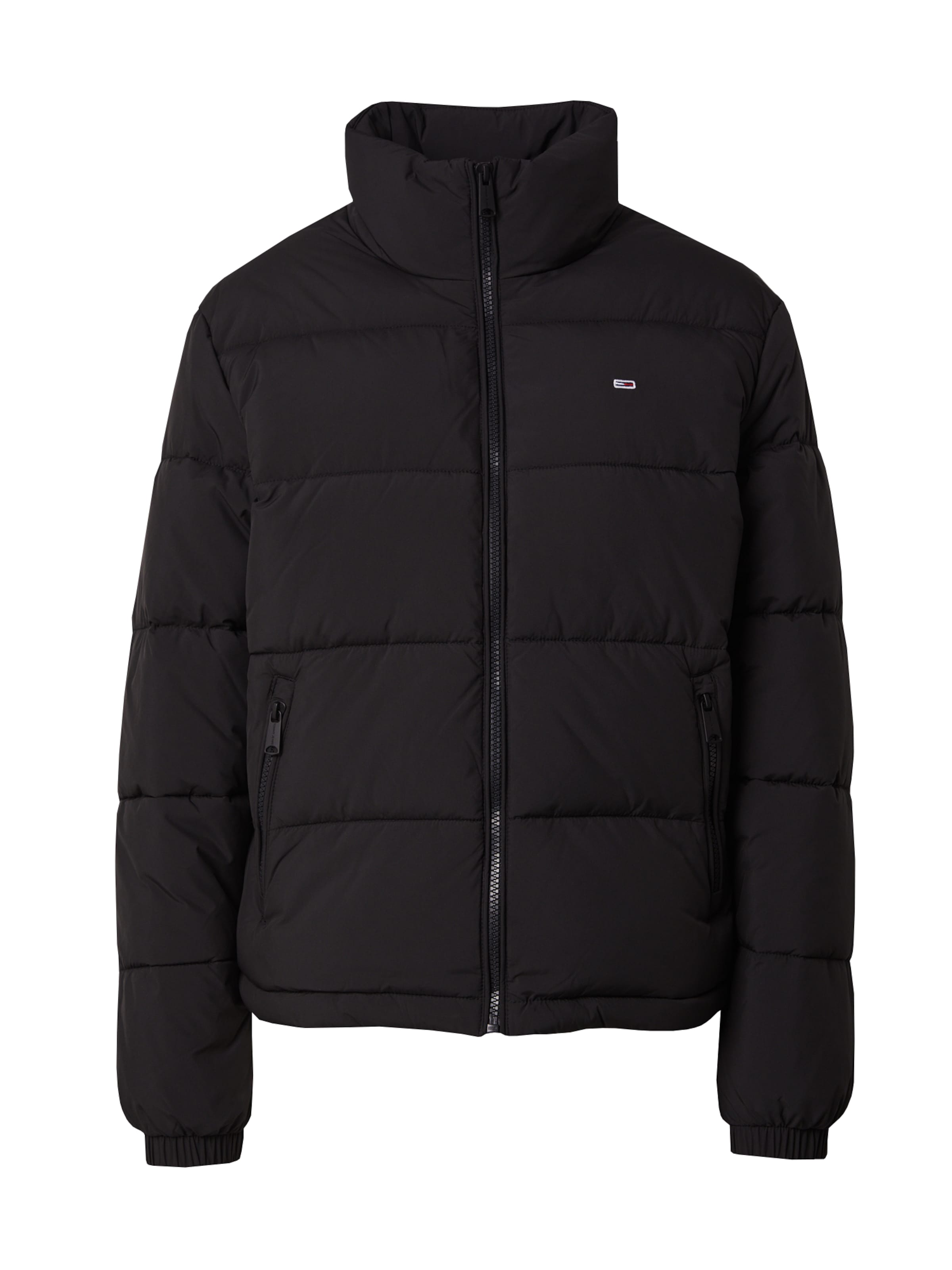 Tommy Jeans Преходно яке 'Essential' в черно: отпред