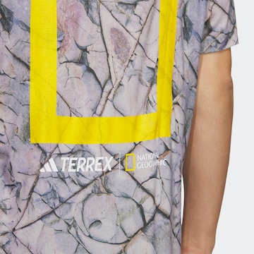 ADIDAS TERREX Shirt 'National Geographic Graphic Tencel Sleeve' in Lila