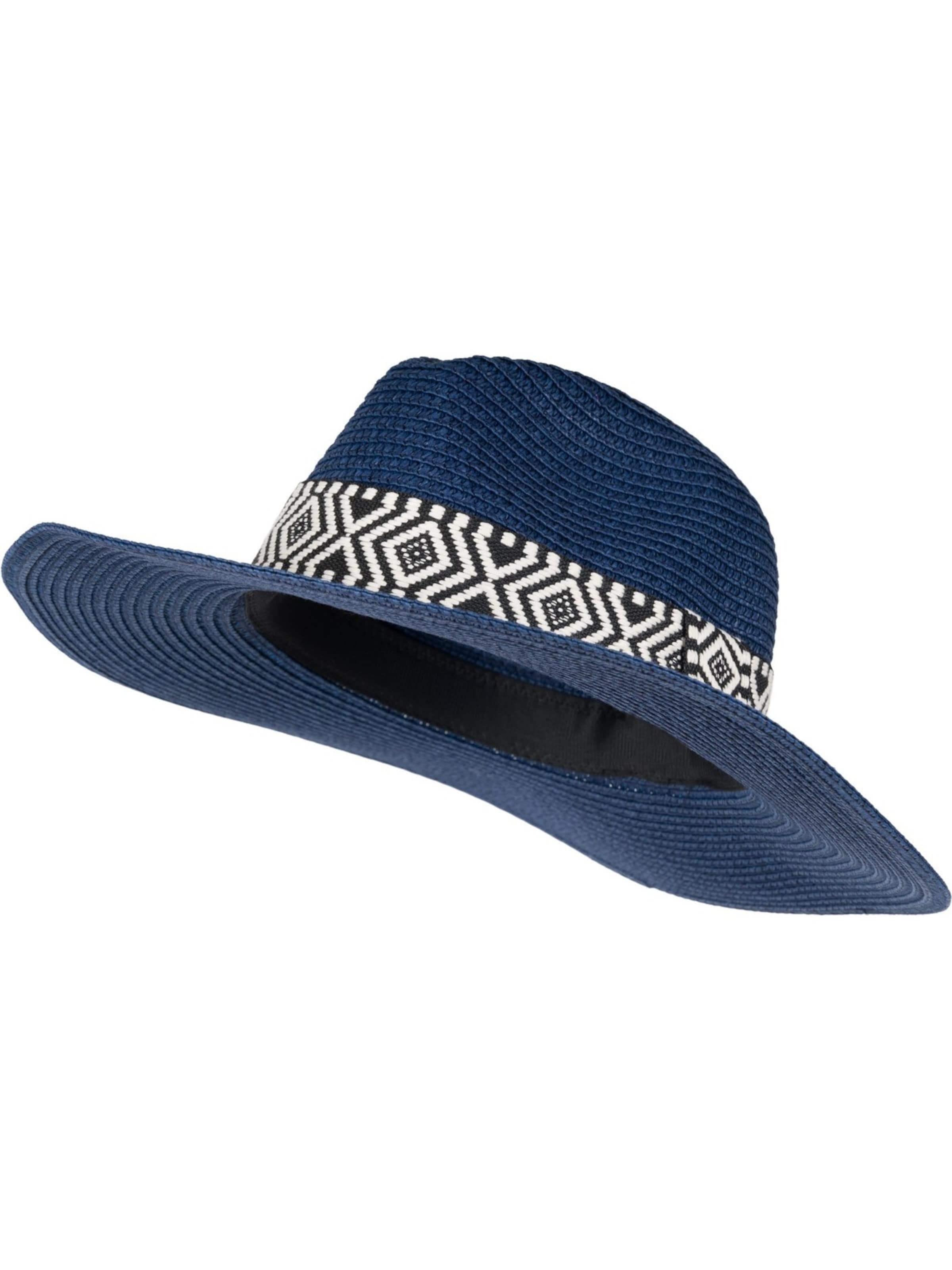 styleBREAKER Hut 'Panama Strohhut Hutband Azteken Muster'‌‌‌‌‌‌‌ in Blau: Vorderseite