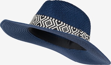 styleBREAKER Hut 'Panama Strohhut Hutband Azteken Muster' in Blau: Vorderseite