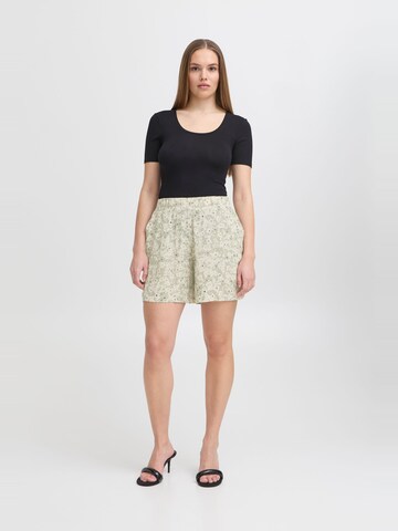 ICHI Regular Broek 'IHMarrakech' in Groen