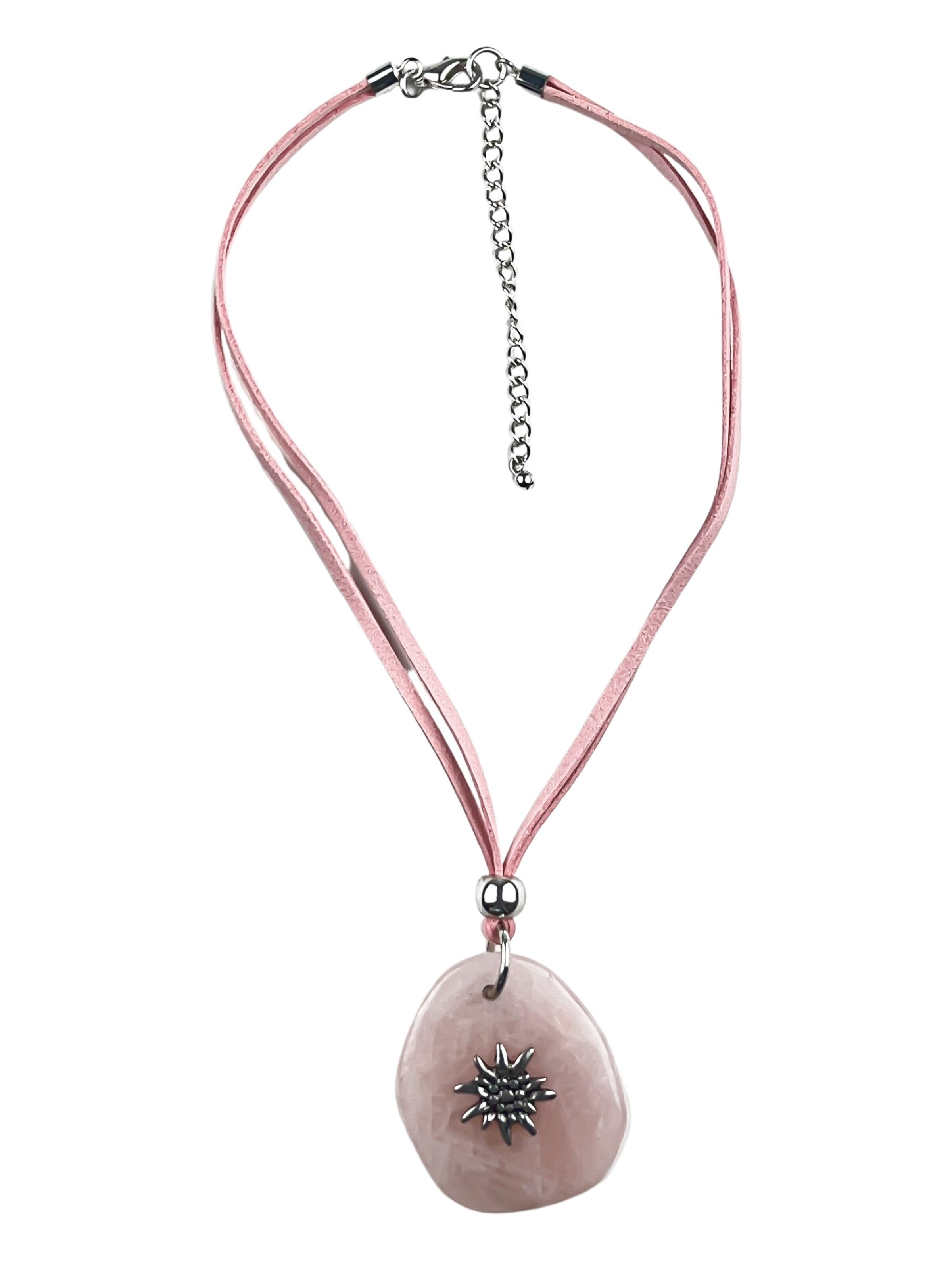 Allgäu Rebell Necklace 'Evi' in Pink: front