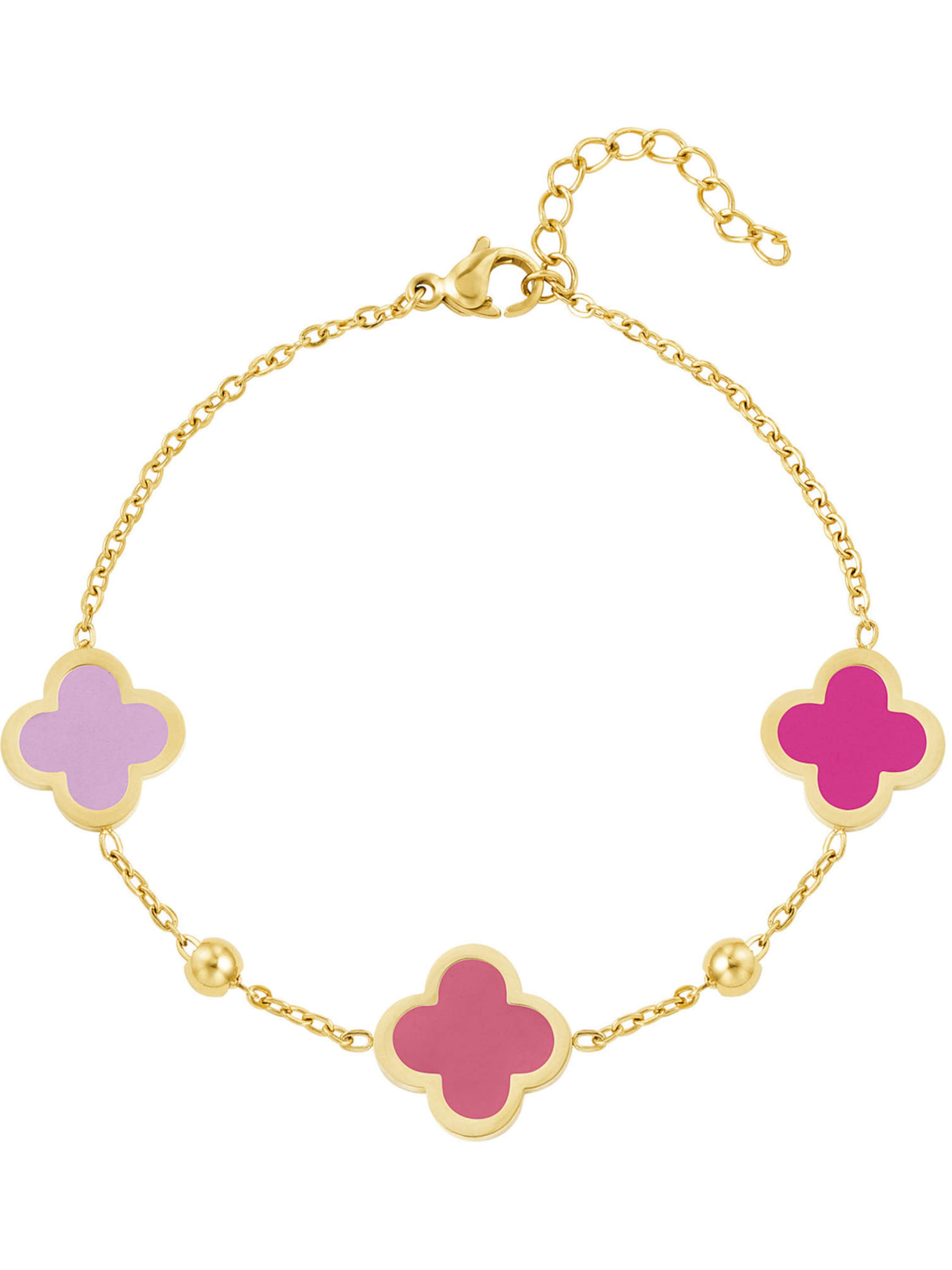 Bracelet 'SPRING CLOVER' Cala Rose en rose : devant