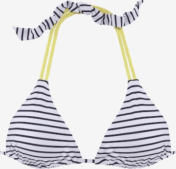 VENICE BEACH Triangle Bikini Top in White: front