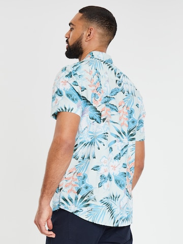 Threadbare Regular Fit Skjorte 'Tropical' i blå