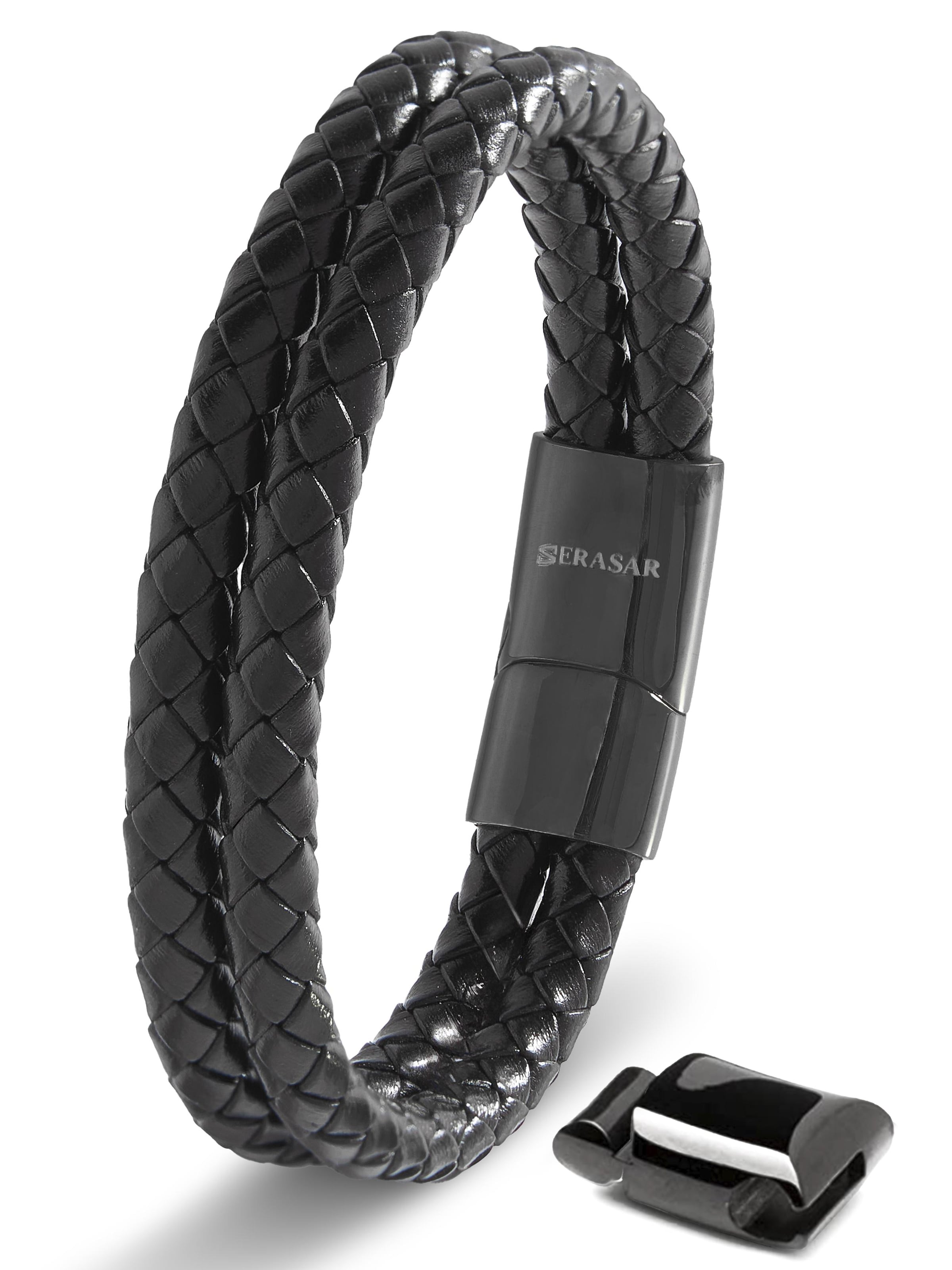 SERASAR Bracelet 'Double' in Black: front