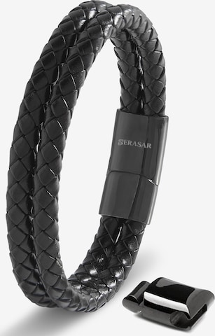 SERASAR Armband 'Double' in Schwarz: Vorderseite