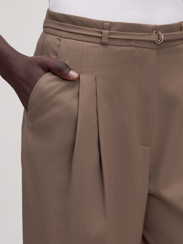 EDITED Regularen Hlače na rob 'Elna pants' | rjava barva