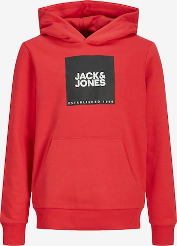 Bluză de molton 'Lock' de la Jack & Jones Junior pe roșu: față
