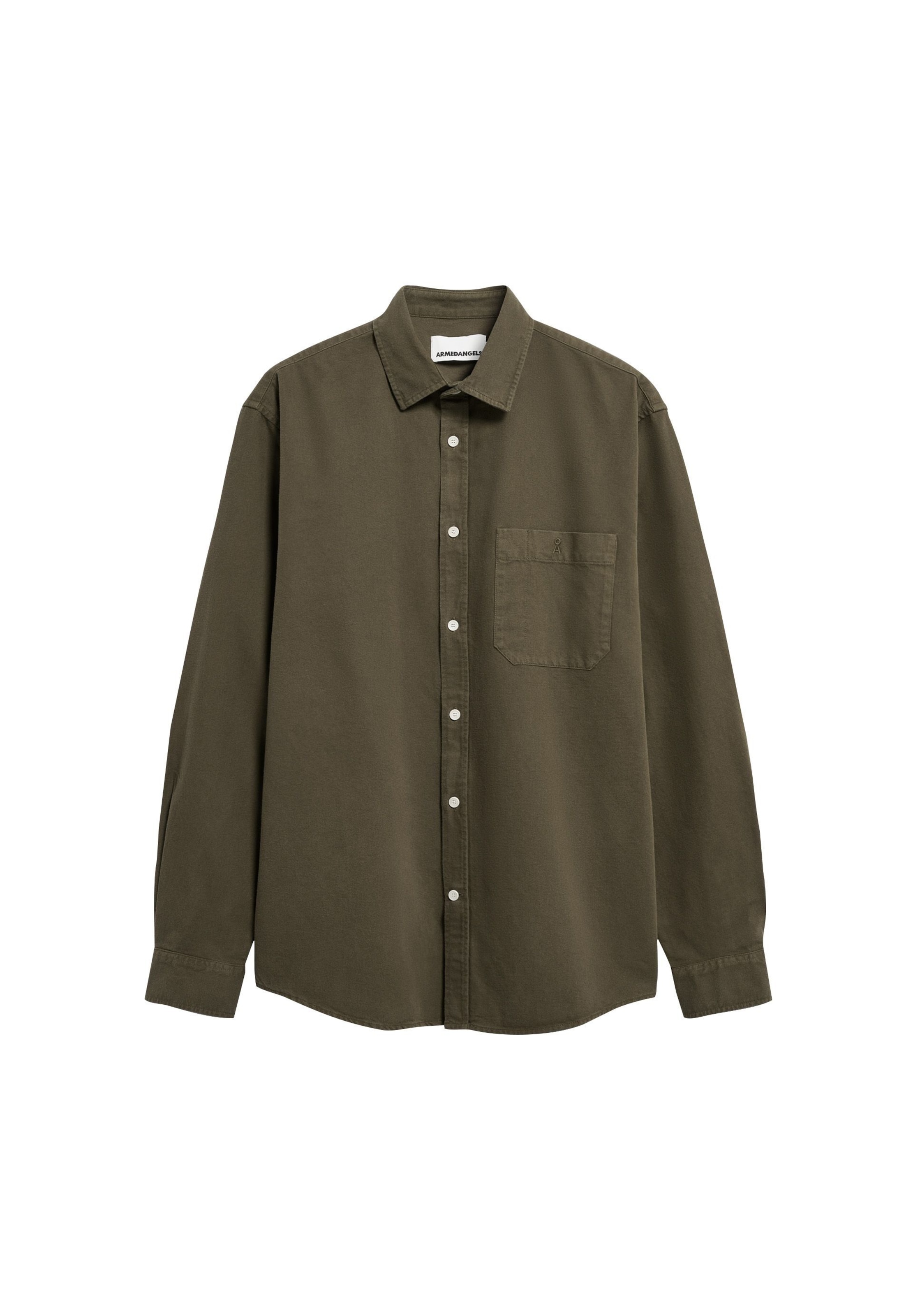 ARMEDANGELS Comfort fit Overhemd in Groen: voorkant