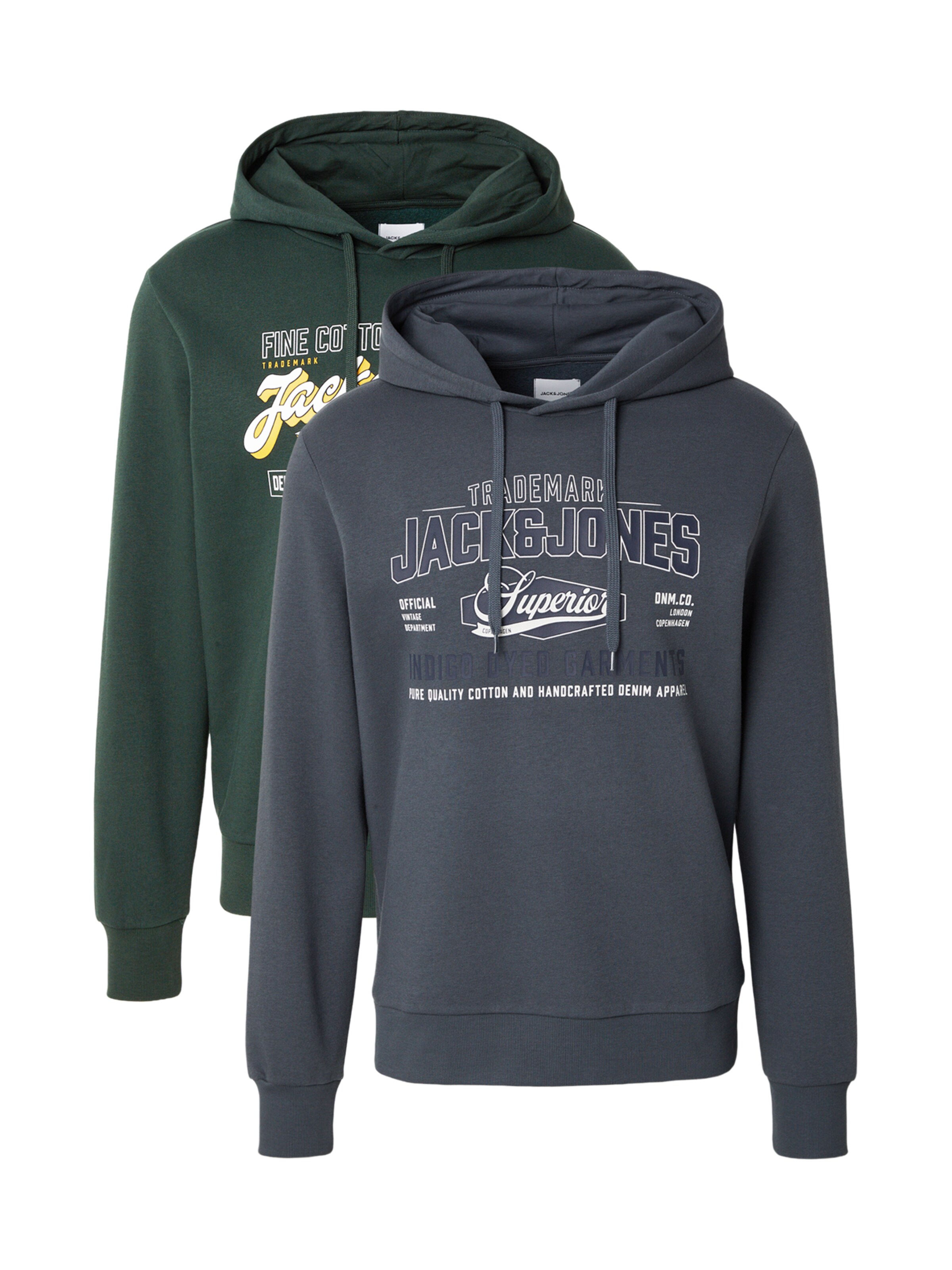 JACK & JONES Sweatshirt 'JJELOGO' i XS i gul / mørkegrå / mørkegrøn / hvid, Produktvisning