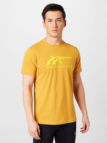 T-Shirt fonctionnel 'Tiger' ASICS en jaune : devant