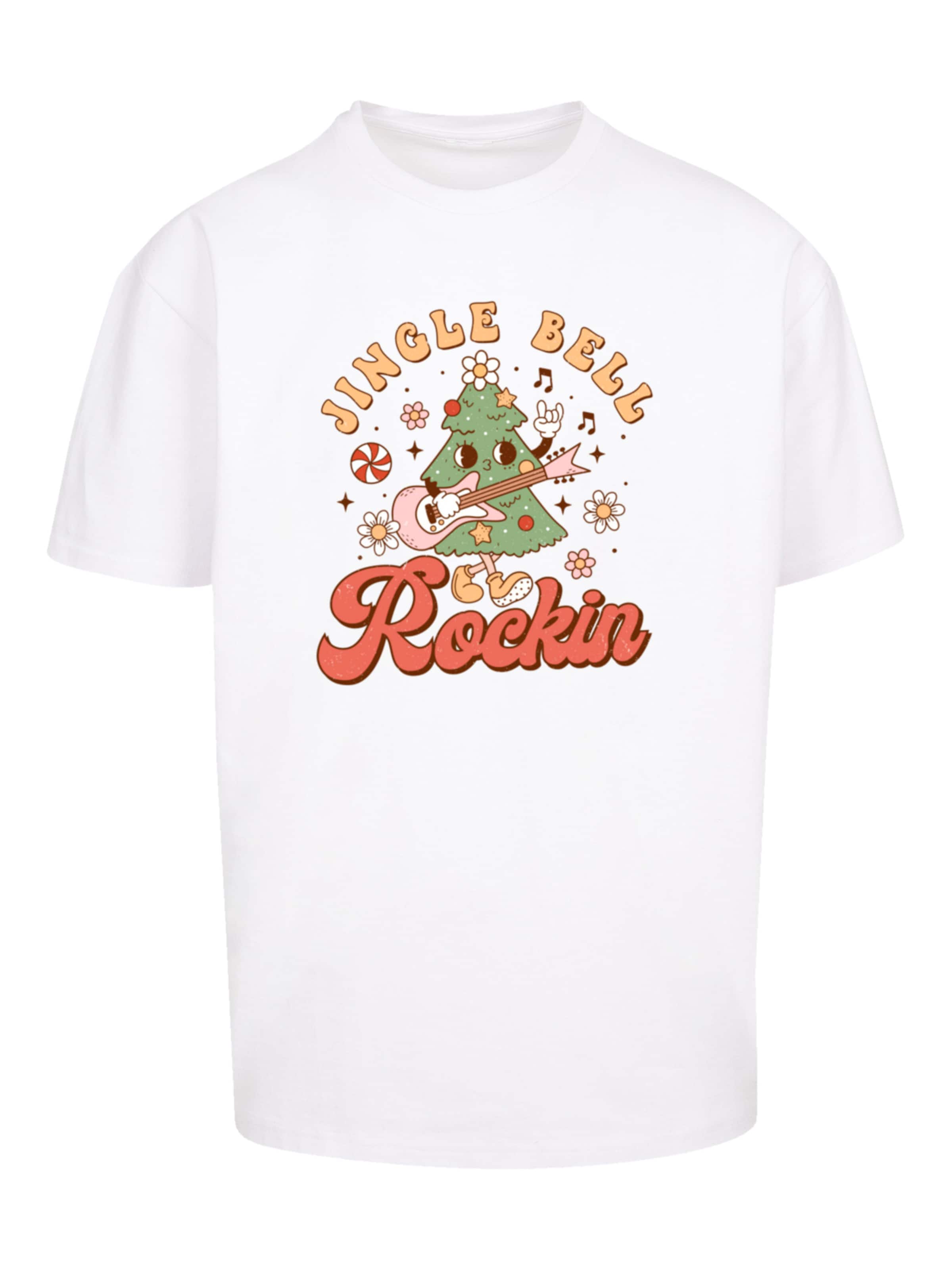 F4NT4STIC T-Shirt 'Jingle Bell Rockin Christmas' in Weiß: Vorderseite