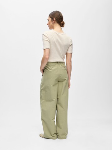OBJECT Wide leg Pants 'OBJMolina' in Green