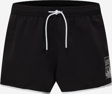 Shorts de bain EA7 Emporio Armani en noir : devant