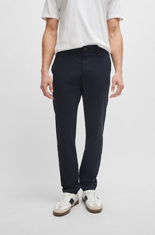 BOSS Orange Tapered Chino Pants in Blue: front