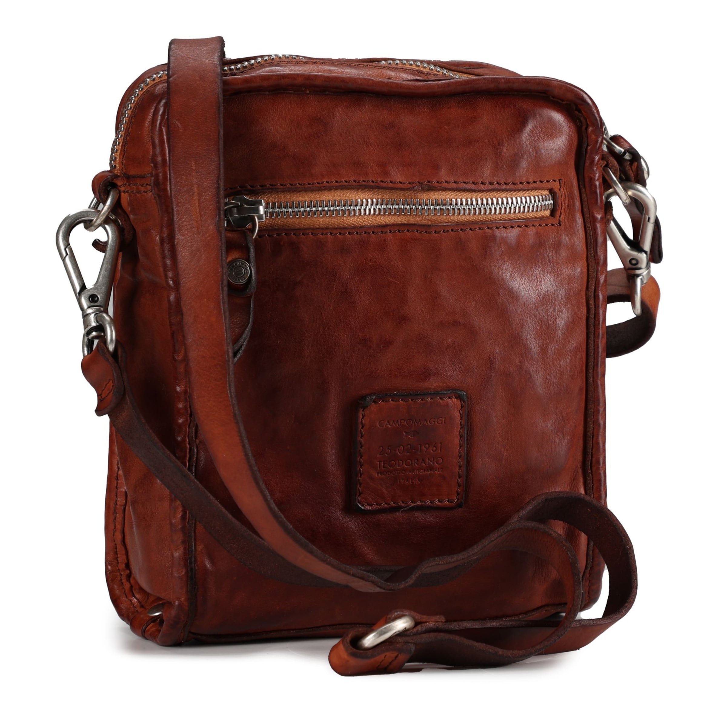 Borsa a tracolla 'Cipresso' di Campomaggi in marrone: frontale