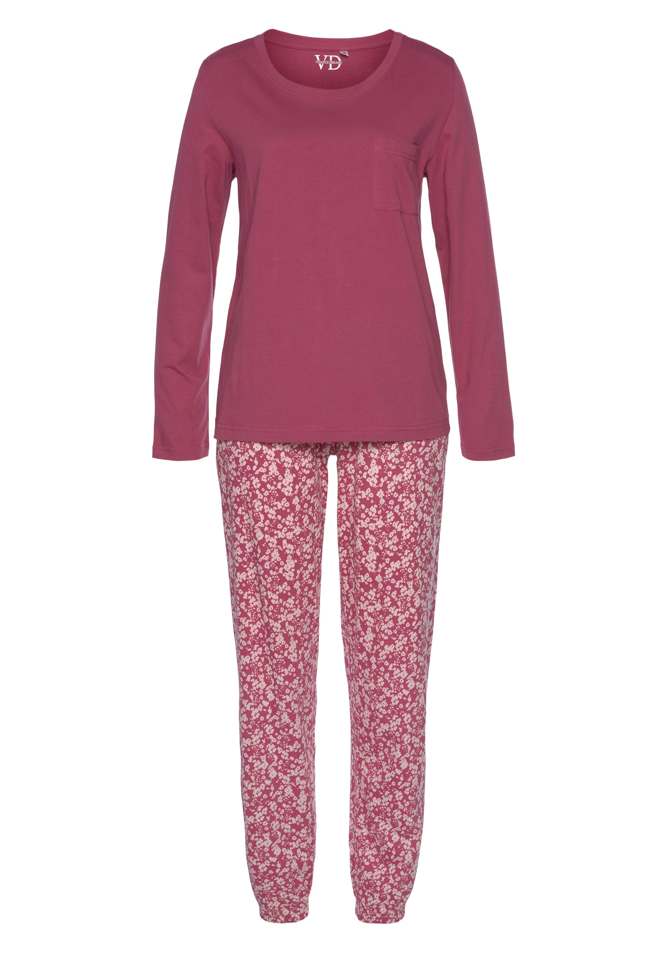 VIVANCE Pyjama 'Dreams' värissä vaaleanpunainen: etupuoli