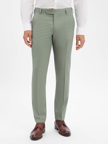 WILVORST Slim fit Pleated Pants 'Wilvorst' in Green: front