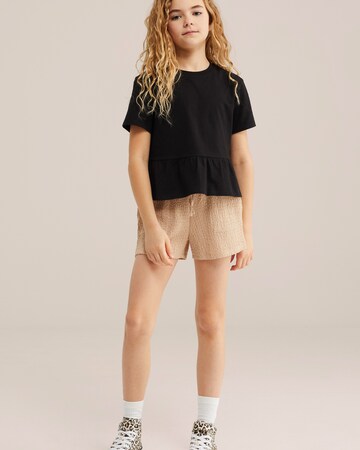 WE Fashion Свободный крой Штаны в Бежевый