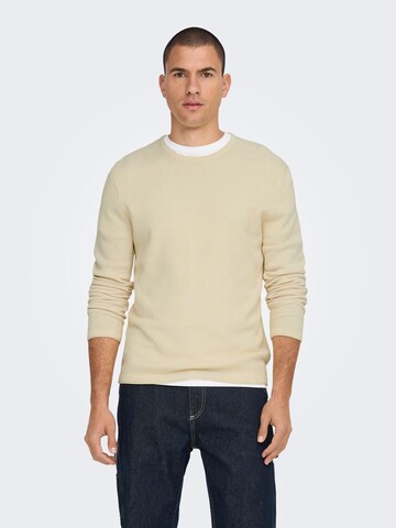 Only & Sons - Ajuste regular Jersey 'Panter' en blanco: frente