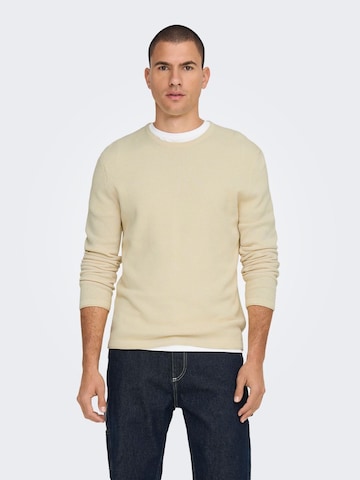 Only & Sons Regular fit Sweater 'Panter' in White: front