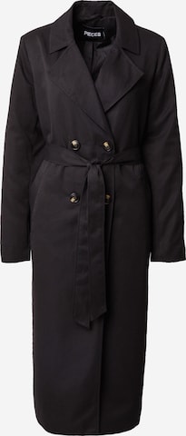 PIECES Between-Seasons Coat 'SCARLETT' in Black: front